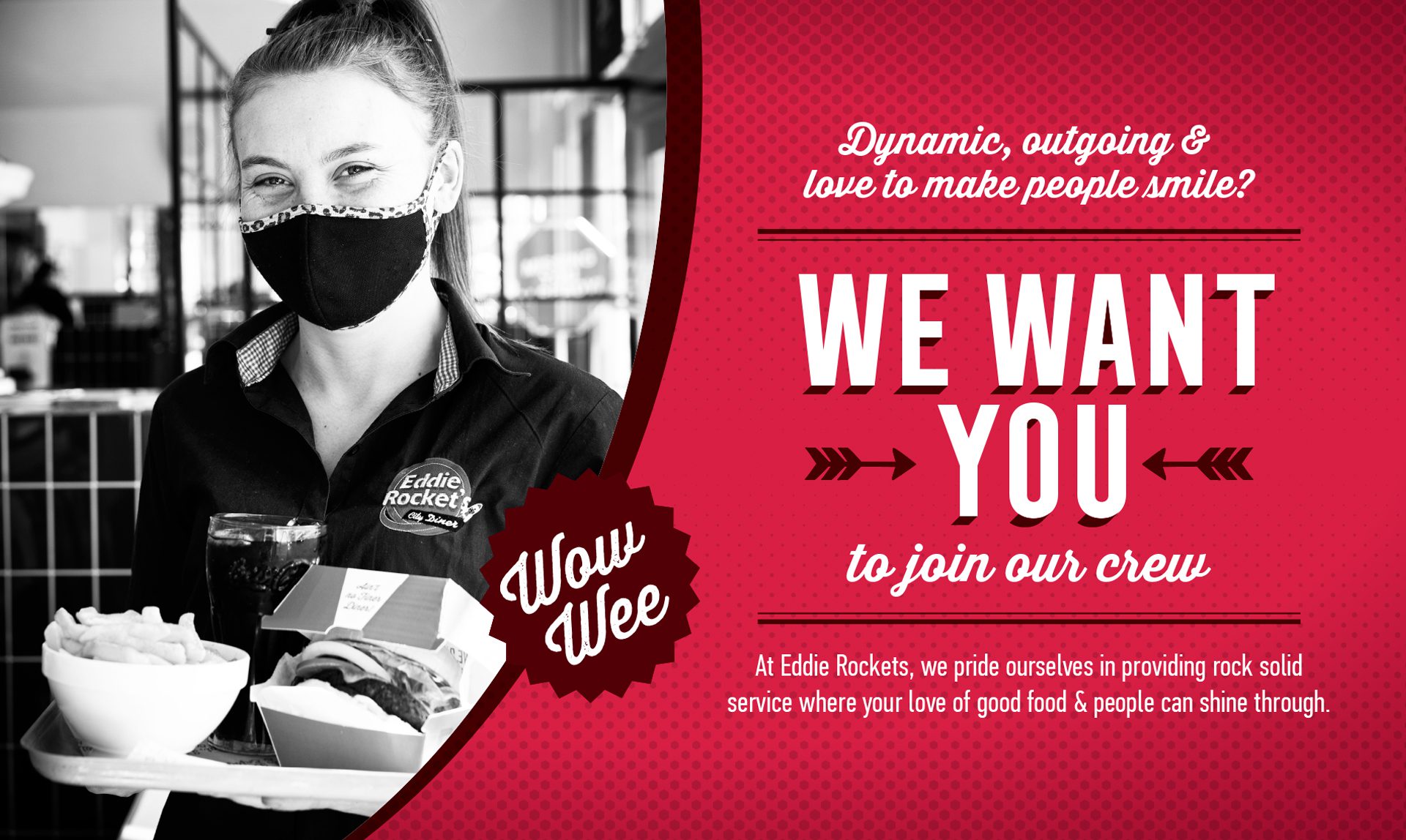 Eddie Rockets Recruitment website Header
